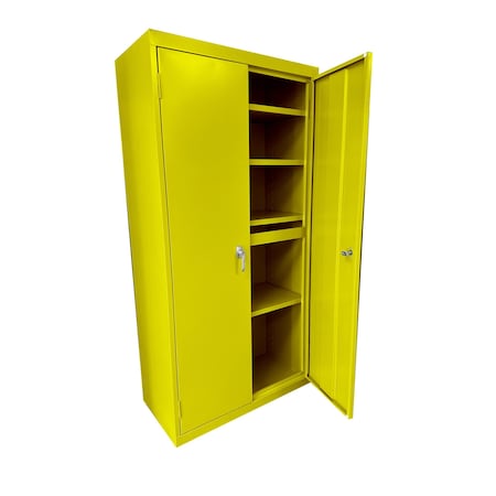 Steel Cabinets Usa Storage Cabinet, 72 in H, 36 in W, Yellow, 4 Shelves UA-362472-Y